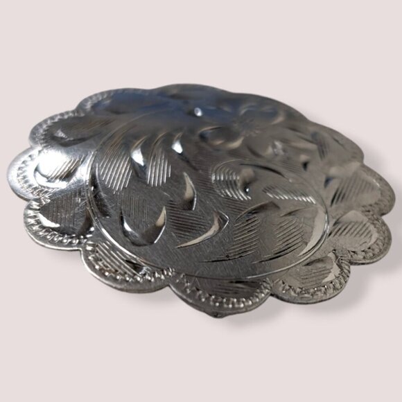 Vintage Ladye Fayre Sterling Etched Brooch - Picture 3 of 6